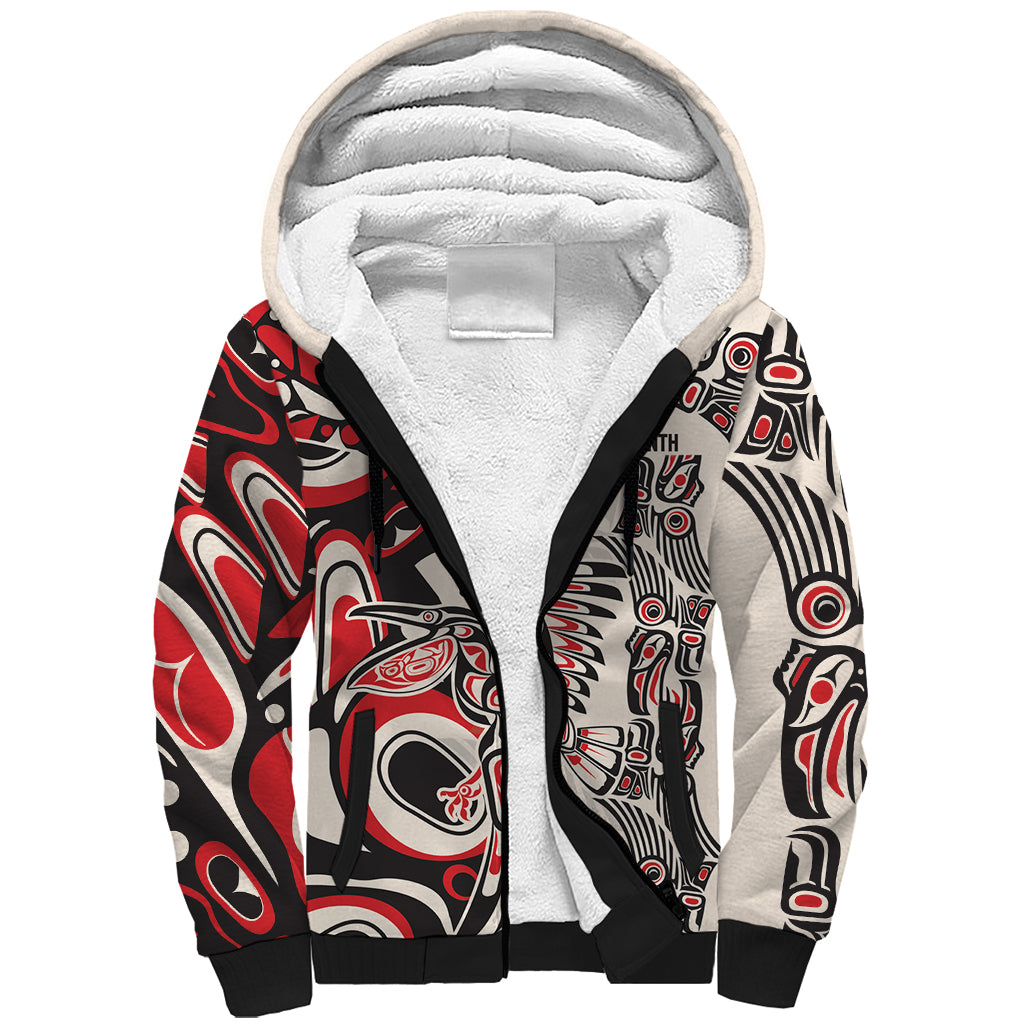 Personalized Canada Indigenous History Month Sherpa Hoodie - Wonder Print Shop