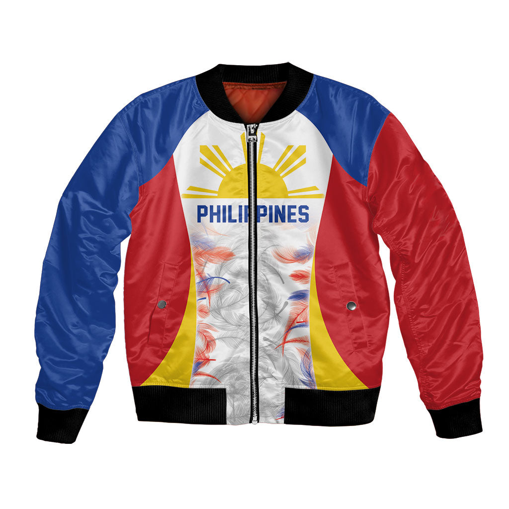 Philippines Flag Day Bomber Jacket Filipino Feather Pattern