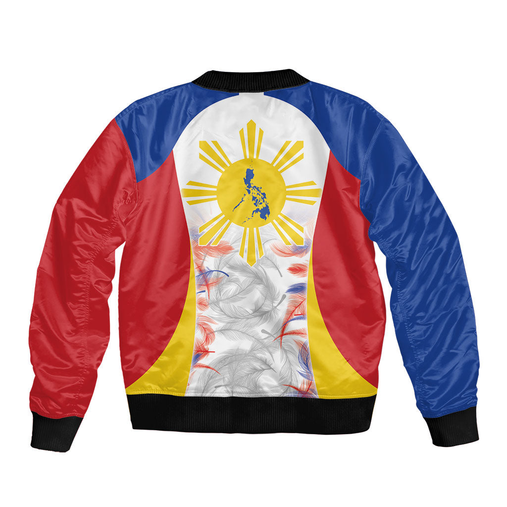 Philippines Flag Day Bomber Jacket Filipino Feather Pattern