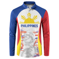 Philippines Flag Day Button Sweatshirt Filipino Feather Pattern