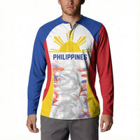 Philippines Flag Day Button Sweatshirt Filipino Feather Pattern