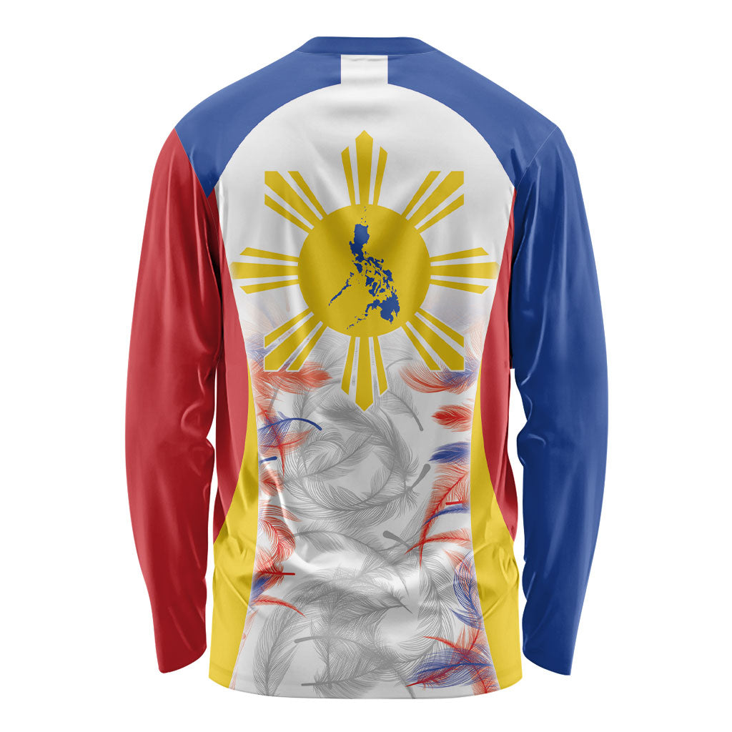 Philippines Flag Day Long Sleeve Shirt Filipino Feather Pattern