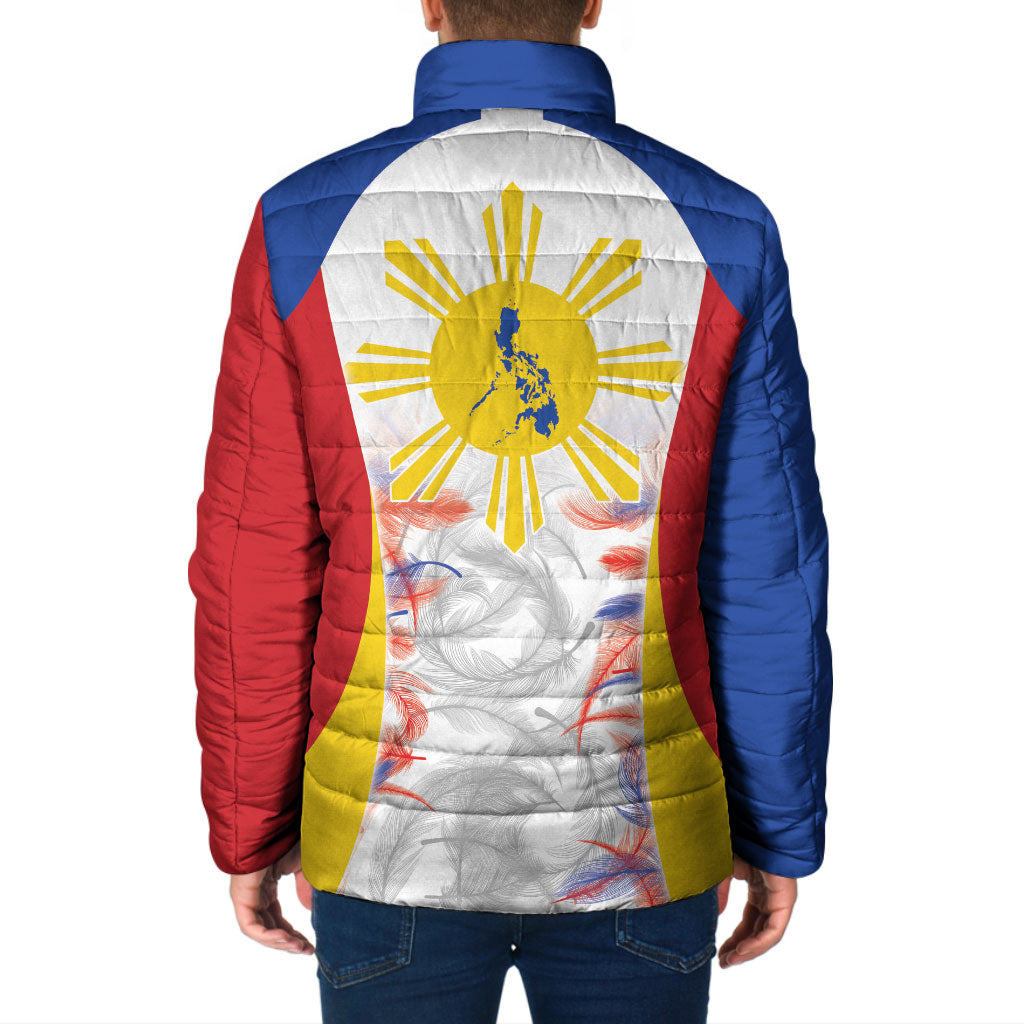 Philippines Flag Day Padded Jacket Filipino Feather Pattern
