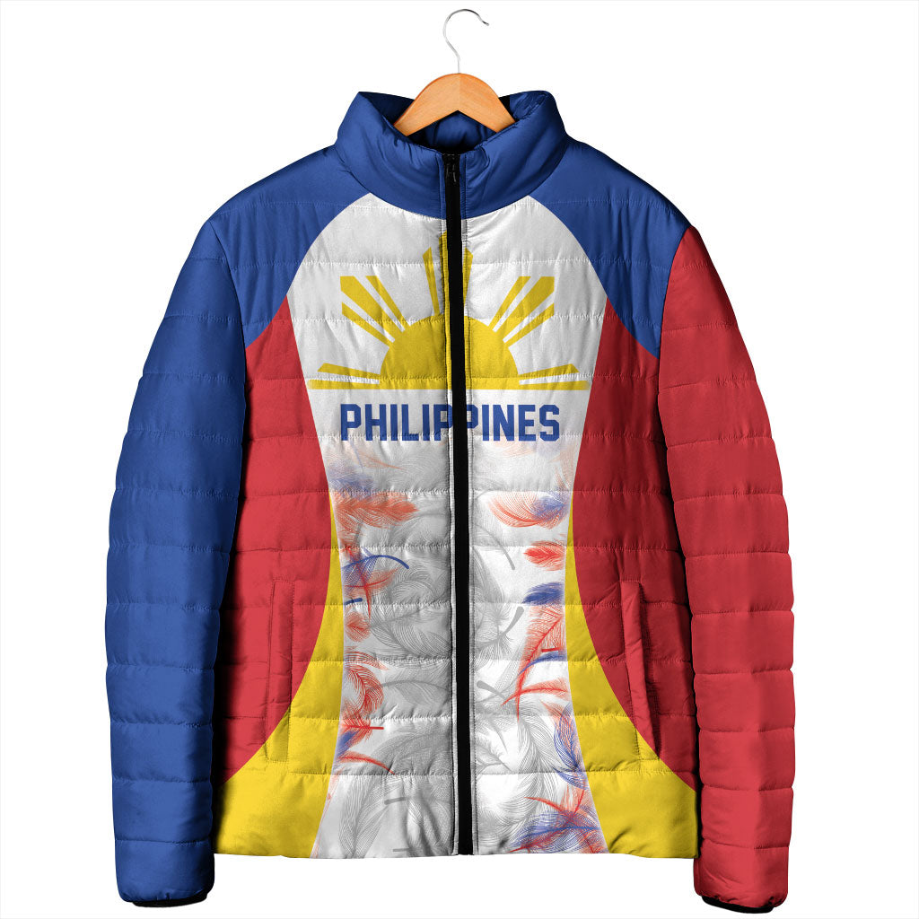 Philippines Flag Day Padded Jacket Filipino Feather Pattern
