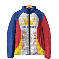 Philippines Flag Day Padded Jacket Filipino Feather Pattern