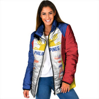 Philippines Flag Day Padded Jacket Filipino Feather Pattern