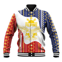 Philippines Flag Day Baseball Jacket Filipino Traditional Igorot Tribal Pattern