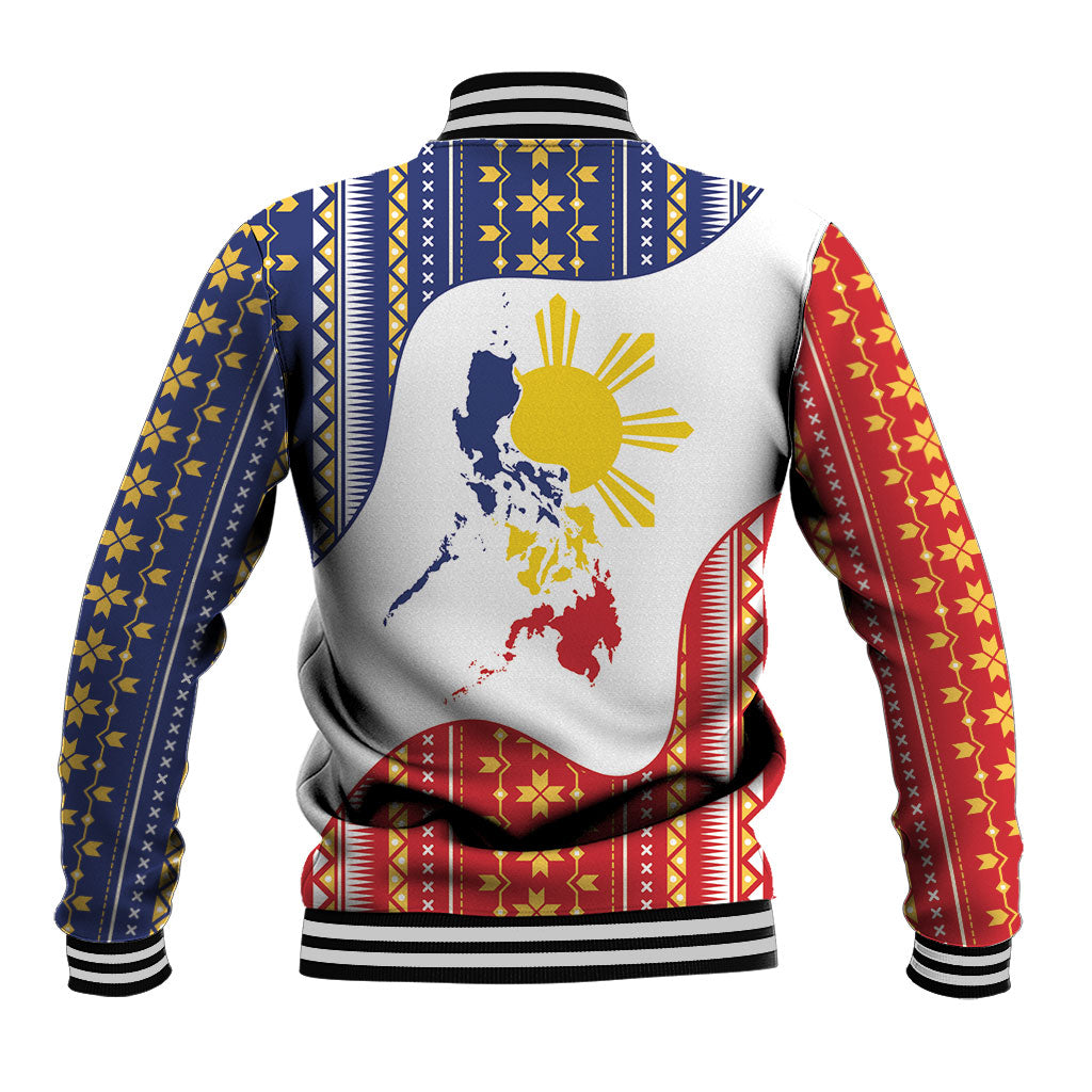 Philippines Flag Day Baseball Jacket Filipino Traditional Igorot Tribal Pattern