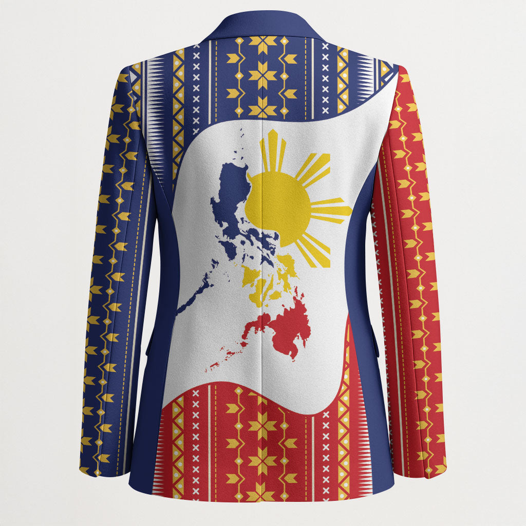 Philippines Flag Day Blazer Filipino Traditional Igorot Tribal Pattern