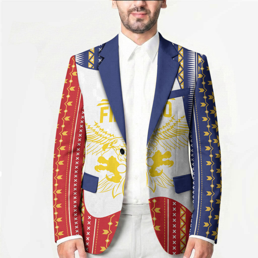 Philippines Flag Day Blazer Filipino Traditional Igorot Tribal Pattern