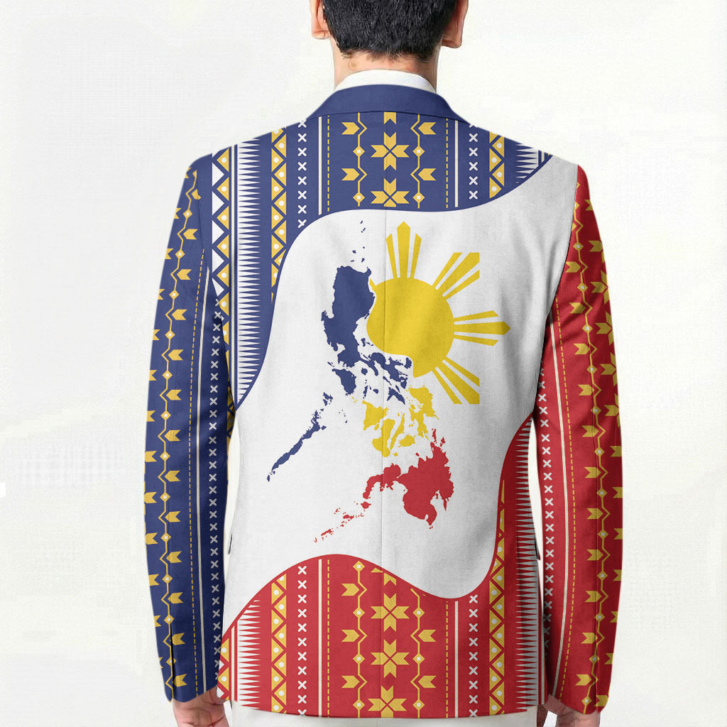 Philippines Flag Day Blazer Filipino Traditional Igorot Tribal Pattern