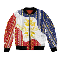 Philippines Flag Day Bomber Jacket Filipino Traditional Igorot Tribal Pattern