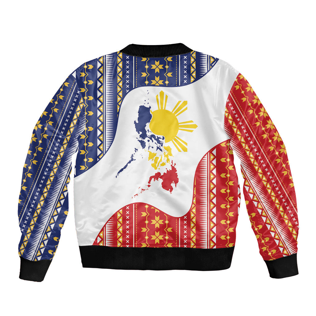 Philippines Flag Day Bomber Jacket Filipino Traditional Igorot Tribal Pattern