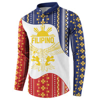 Philippines Flag Day Button Sweatshirt Filipino Traditional Igorot Tribal Pattern