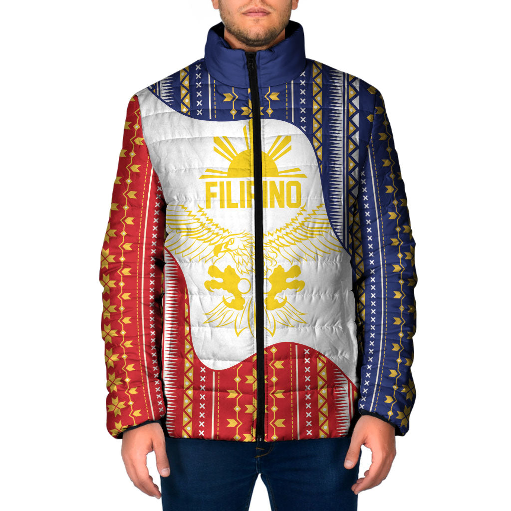 Philippines Flag Day Padded Jacket Filipino Traditional Igorot Tribal Pattern