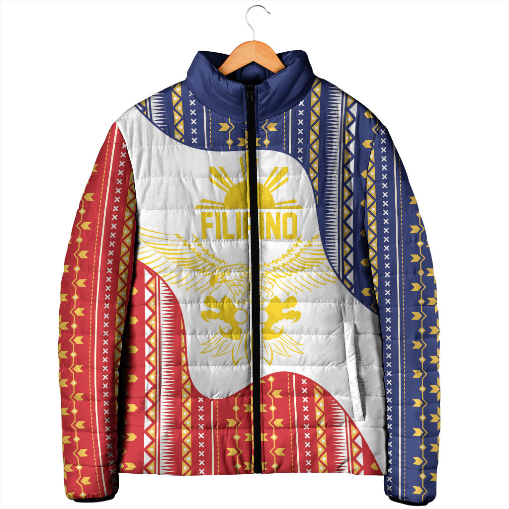 Philippines Flag Day Padded Jacket Filipino Traditional Igorot Tribal Pattern
