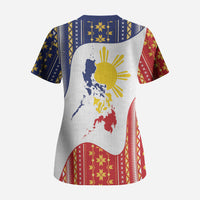 Philippines Flag Day Scrub Top Filipino Traditional Igorot Tribal Pattern