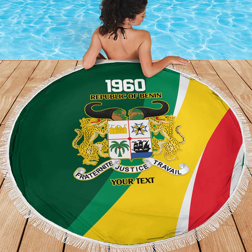 Benin Independence Day Personalized Beach Blanket Since 1960 Fraternite Justice Travail - Wonder Print Shop