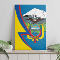 Ecuador-themed canvas wall art, eagle crest over landscape and 'YOUR TEXT' placeholder