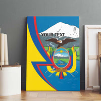 Ecuador-themed personalized canvas wall art with eagle crest and 'YOUR TEXT' placeholder