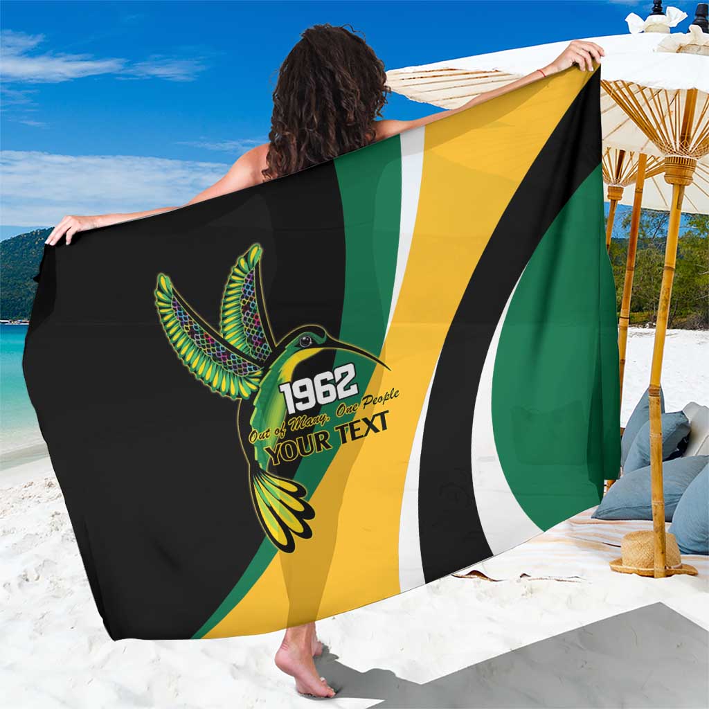 Jamaica Independence Day Personalized Sarong Green and Yellow Tribal Hummingbird - Wonder Print Shop
