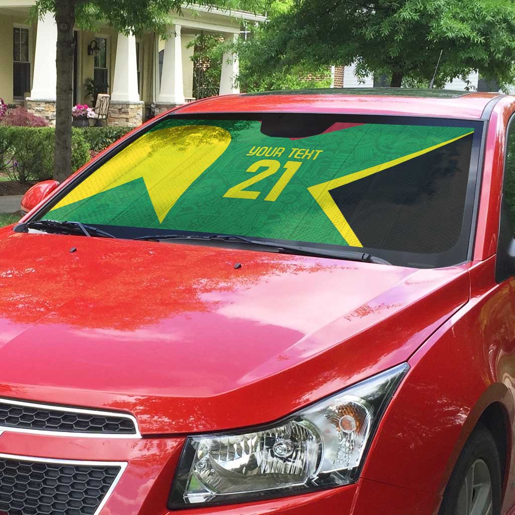 Golden Jaguars Fan Pride Custom Auto Sun Shade Support Green Gold and Glory - Wonder Print Shop