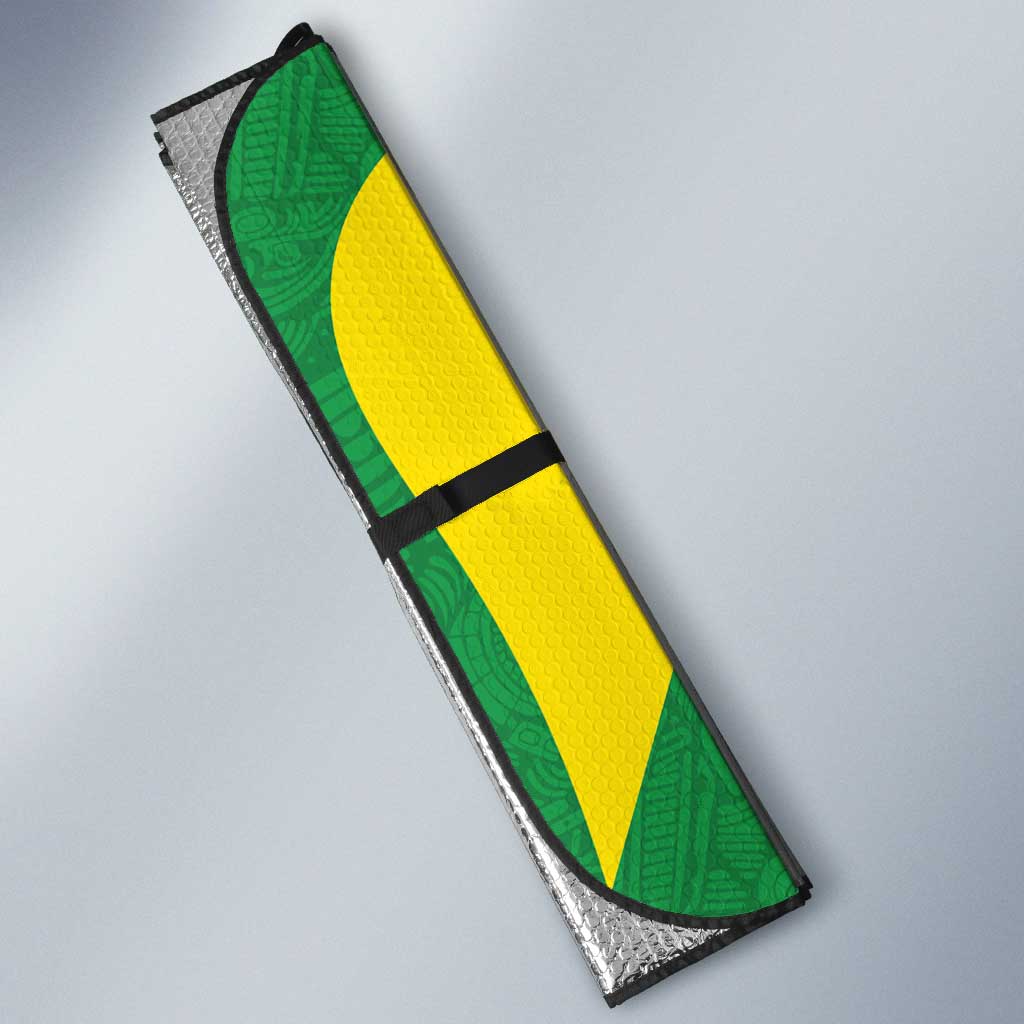 Golden Jaguars Fan Pride Custom Auto Sun Shade Support Green Gold and Glory - Wonder Print Shop