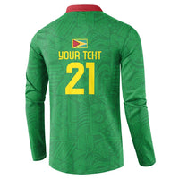 Green button-up sweatshirt back with yellow 'YOUR TEXT' and large '21' print