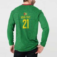 Green button-up sweatshirt back, yellow 'YOUR TEXT' above large '21' number