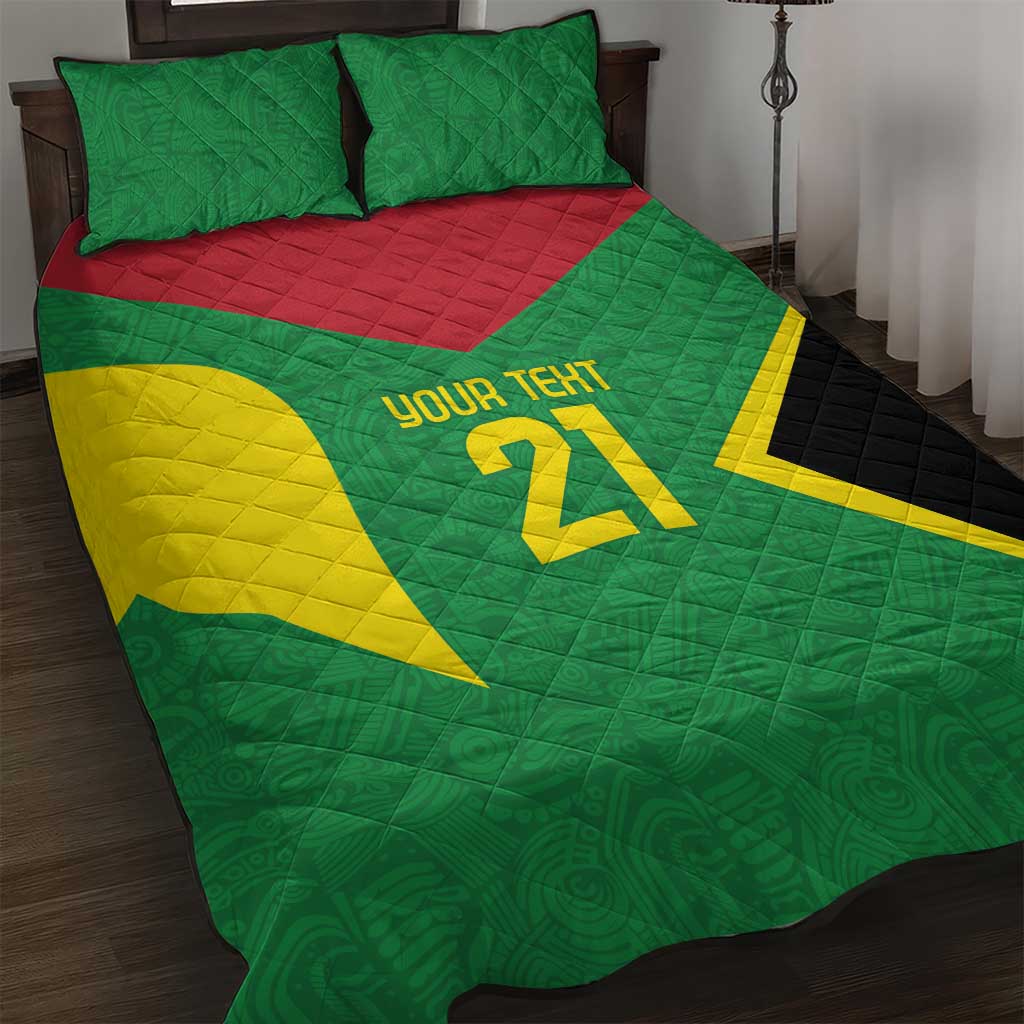 Golden Jaguars Fan Pride Custom Quilt Bed Set Support Green Gold and Glory - Wonder Print Shop