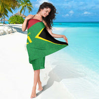 Custom fan pride sarong, green with yellow zigzag accents and black corner, “YOUR TEXT 21”