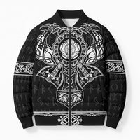 Vikings from Yorkshire Bomber Puffer Jacket Black Spirit of Jorvik - Wonder Print Shop