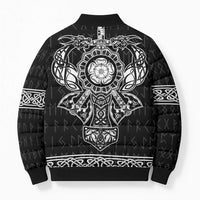 Vikings from Yorkshire Bomber Puffer Jacket Black Spirit of Jorvik - Wonder Print Shop