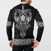 Vikings from Yorkshire Button Sweatshirt Black Spirit of Jorvik - Wonder Print Shop