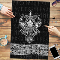 Black Spirit of Jorvik jigsaw puzzle, Viking emblem and patterned border