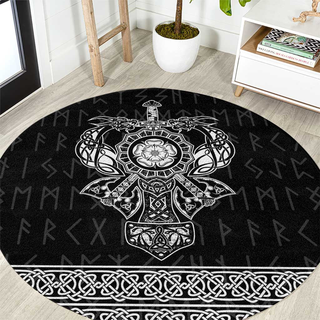 Vikings from Yorkshire Round Carpet Black Spirit of Jorvik - Wonder Print Shop