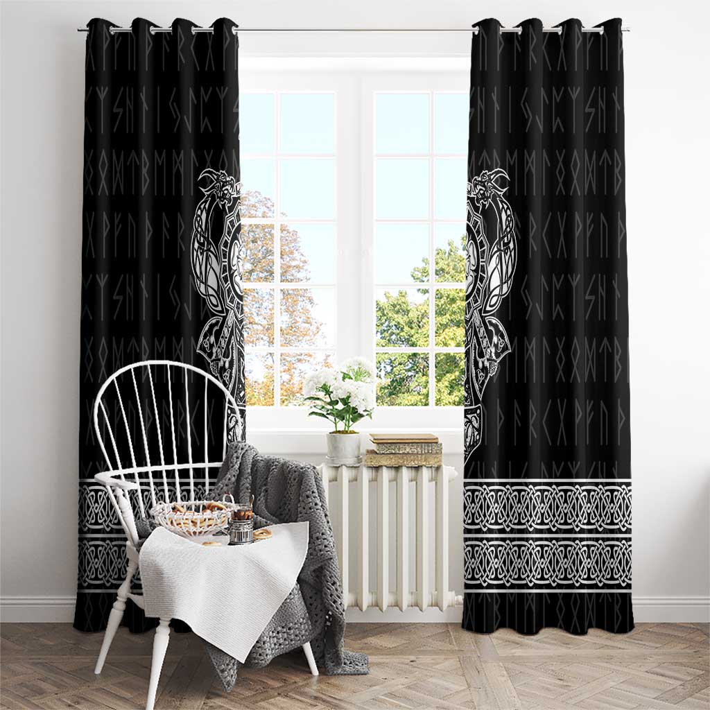 Vikings from Yorkshire Window Curtain Black Spirit of Jorvik - Wonder Print Shop