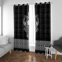 Vikings from Yorkshire Window Curtain Black Spirit of Jorvik - Wonder Print Shop