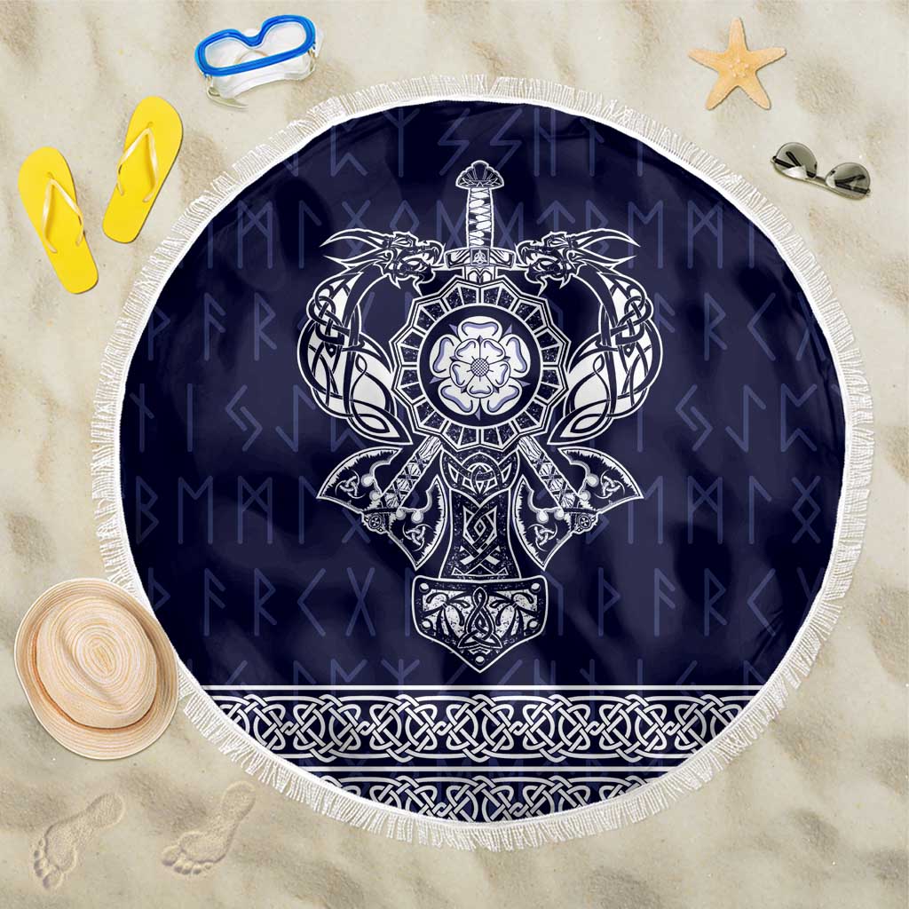 Vikings from Yorkshire Beach Blanket Blue Spirit of Jorvik - Wonder Print Shop