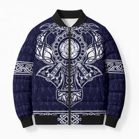 Vikings from Yorkshire Bomber Puffer Jacket Blue Spirit of Jorvik - Wonder Print Shop
