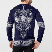 Vikings from Yorkshire Button Sweatshirt Blue Spirit of Jorvik - Wonder Print Shop