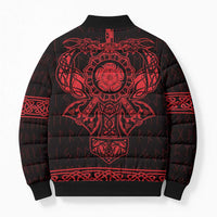 Vikings from Yorkshire Bomber Puffer Jacket Red Spirit of Jorvik - Wonder Print Shop