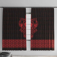 Vikings from Yorkshire Window Curtain Red Spirit of Jorvik - Wonder Print Shop