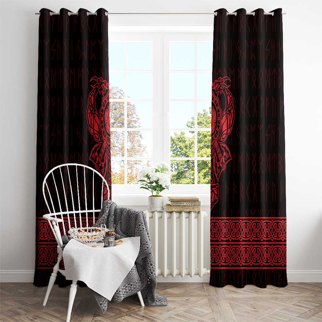 Vikings from Yorkshire Window Curtain Red Spirit of Jorvik - Wonder Print Shop