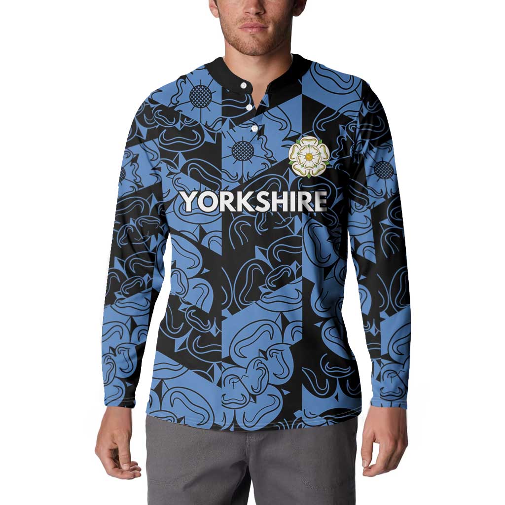Custom Yorkshire Vikings Heritage Pride Button Sweatshirt White Rose of Yorkshire - Wonder Print Shop