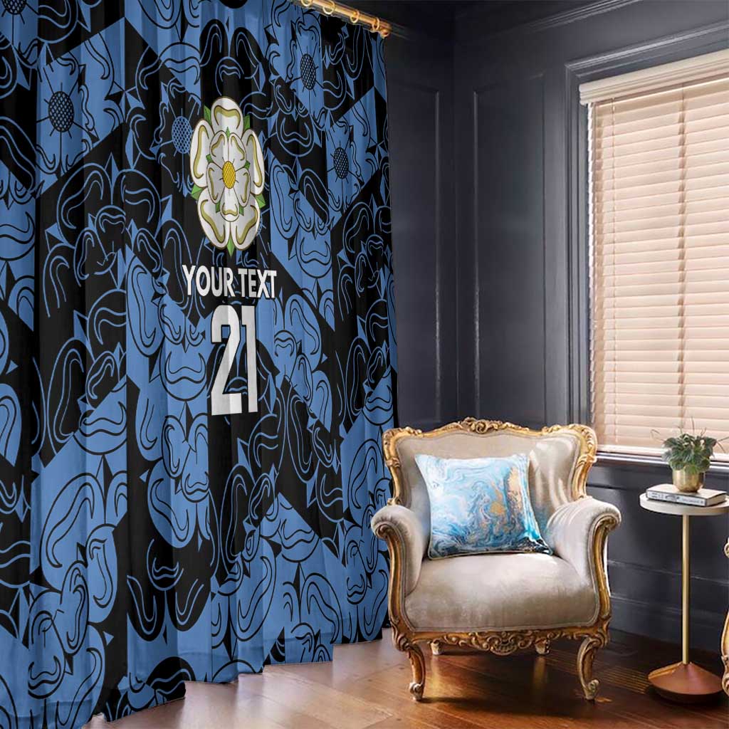 Custom Yorkshire Vikings Heritage Pride Window Curtain White Rose of Yorkshire - Wonder Print Shop
