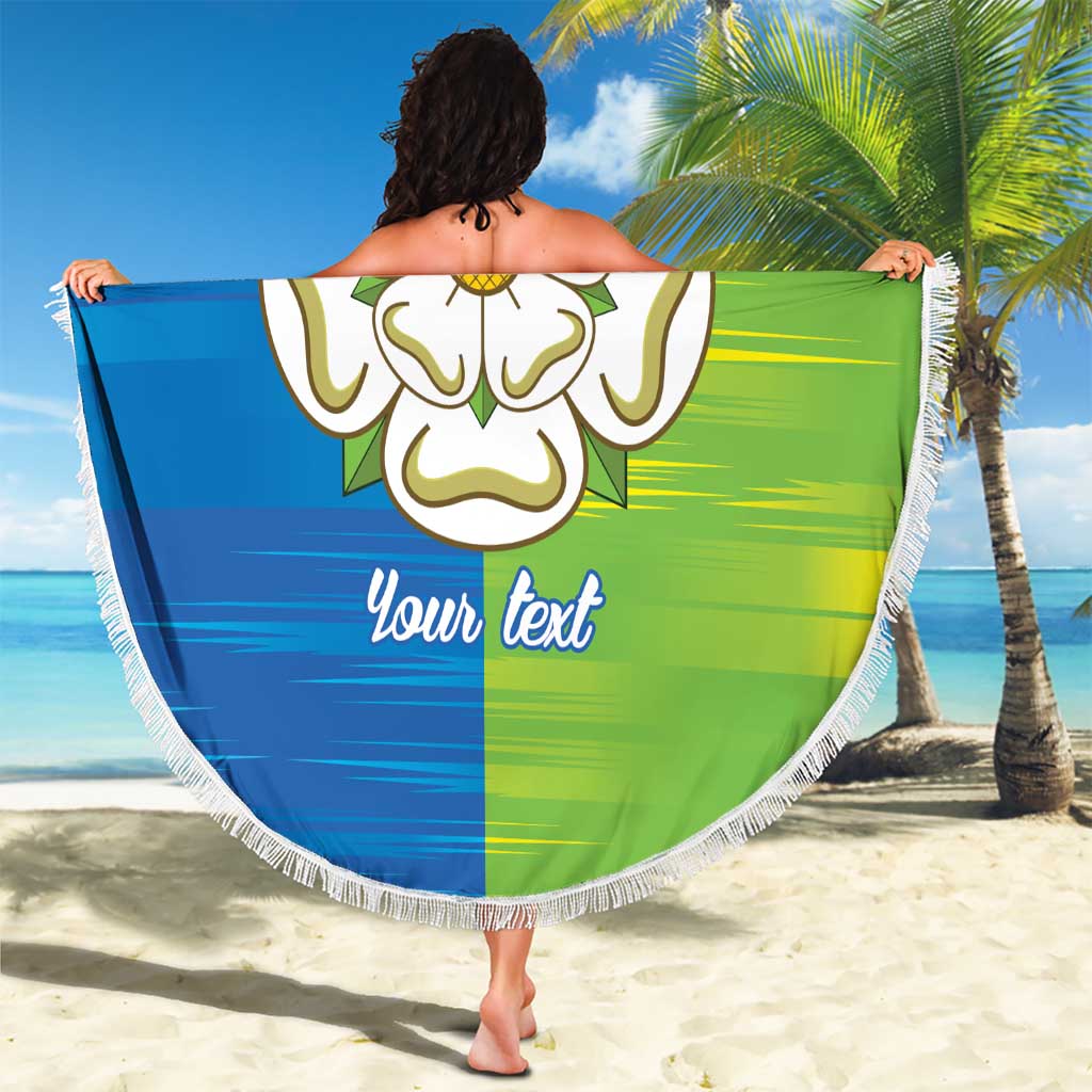 Yorkshire Heritage Personalized Beach Blanket East Yorkshire White Rose - Wonder Print Shop