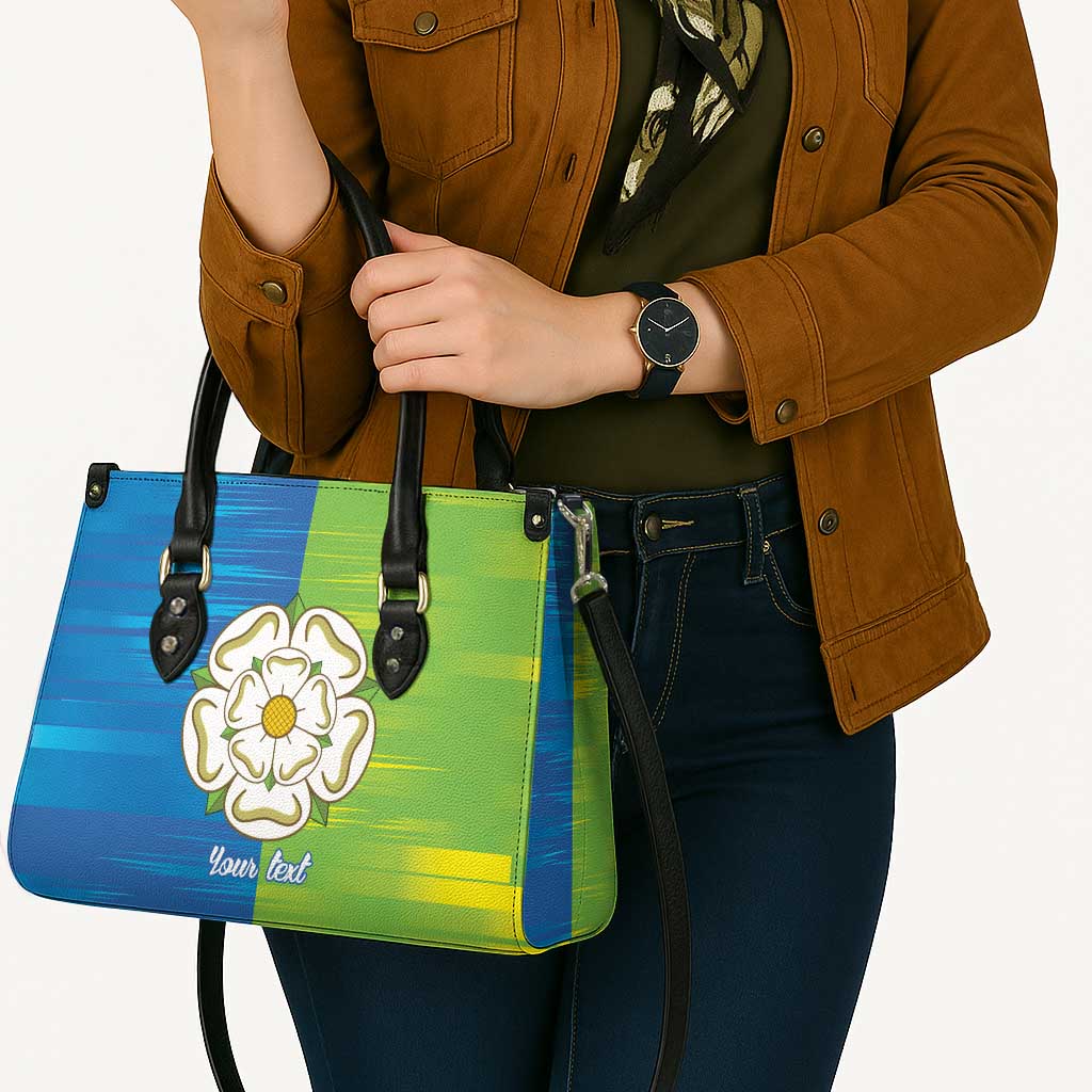 Yorkshire Heritage Personalized Leather Bag East Yorkshire White Rose - Wonder Print Shop