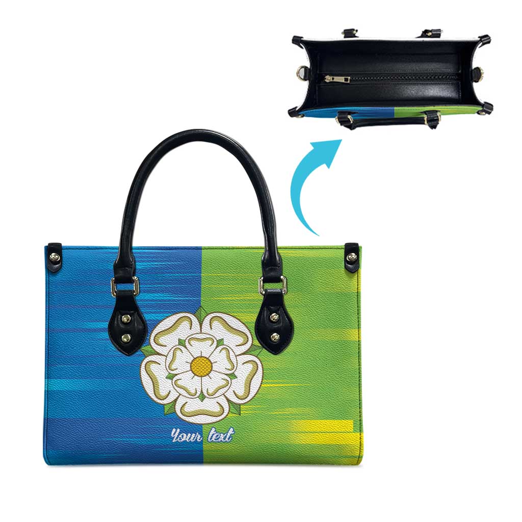 Yorkshire Heritage Personalized Leather Bag East Yorkshire White Rose - Wonder Print Shop