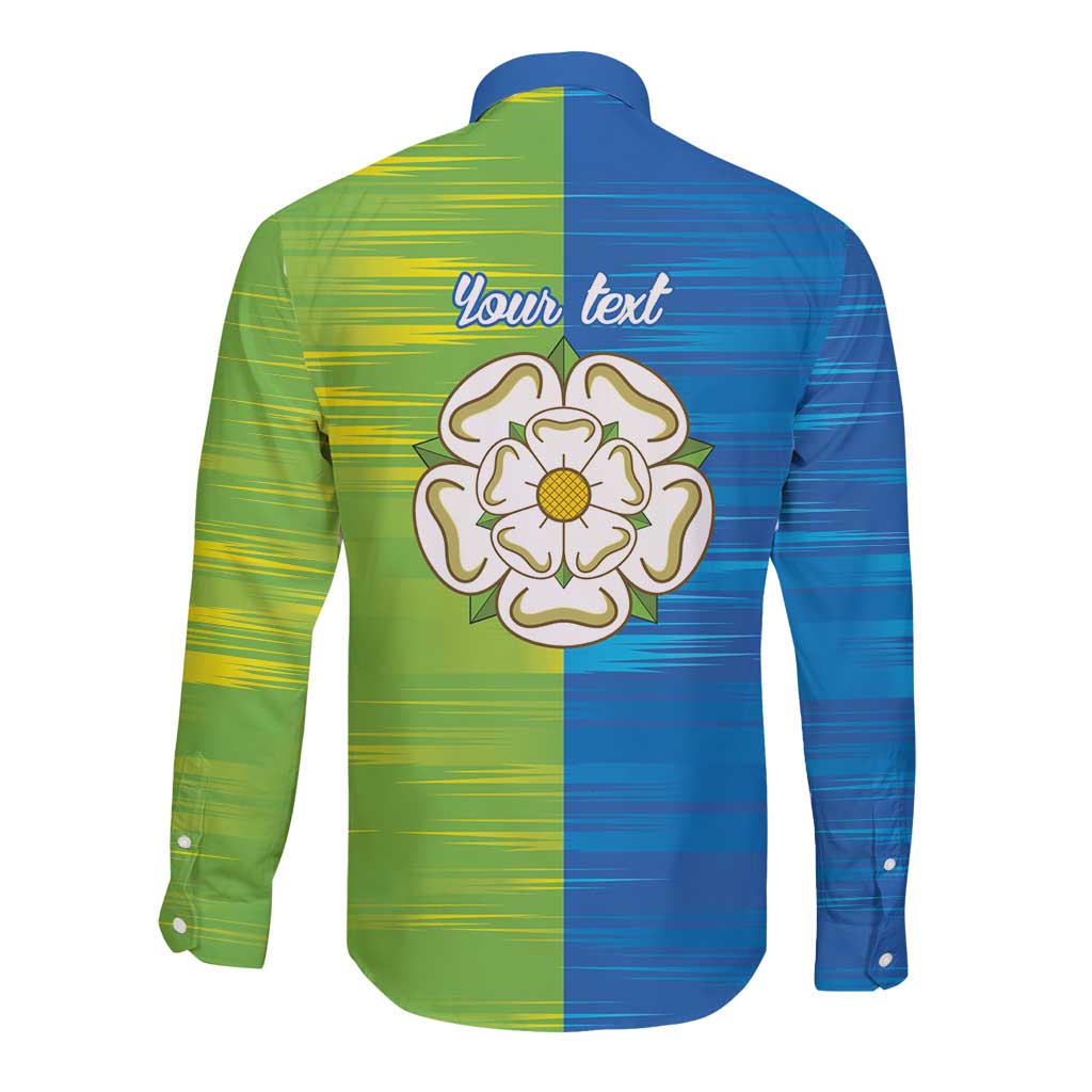 Yorkshire Heritage Personalized Long Sleeve Button Shirt East Yorkshire White Rose - Wonder Print Shop